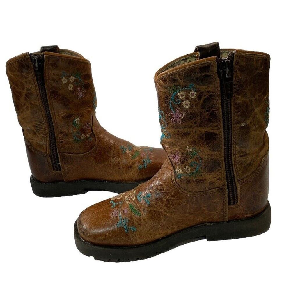 Shyanne Youth Size 2 D Brown Floral Cowboy Western Boots